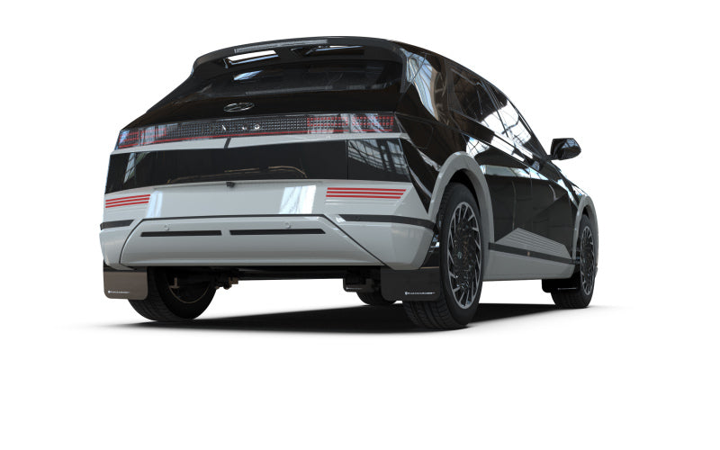 Rally Armor MF87-UR-BLK-WH - RALMF87-UR-BLK-WH - Rally Armor 22-24 Hyundai Ioniq 5 Black Mud Flap w/White Logo - Shipped in Europe - Tuningsupply.com