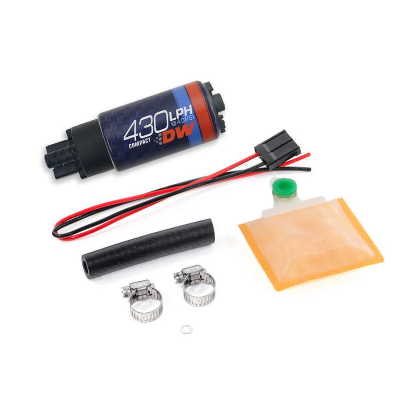 DeatschWerks 9-437-1000 - DWK9-437-1000 - DeatschWerks Universal DW430C 430lph Compact Fuel Pump with Install Kit - Shipped in Europe - Tuningsupply.com