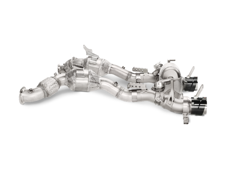 Akrapovic MTP-FE488H - AKRMTP-FE488H - Akrapovic 16-17 Ferrari 488 GTB/488 Spyder Slip-On Line (Titanium) w/ Carbon Tips - Shipped in Europe - Tuningsupply.com