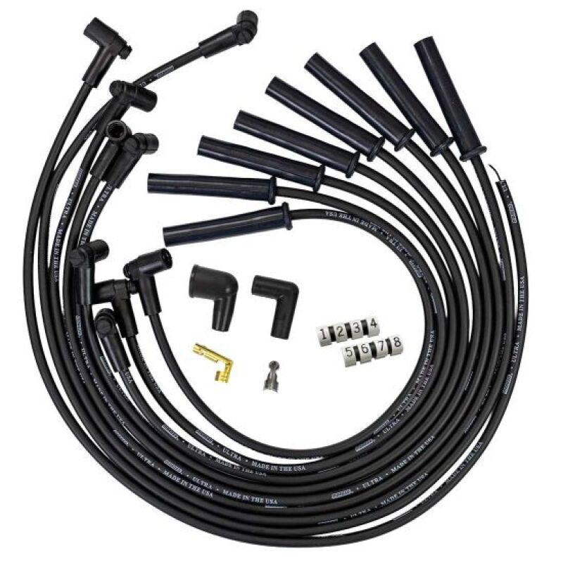 Moroso 51039 - MOR51039 - Moroso GM BBC 366-454 HEI-Style w/o Coil In Cap Ultra 350 8mm Multi-Angle Spark Plug Wire Set - Blk - Shipped in Europe - Tuningsupply.com