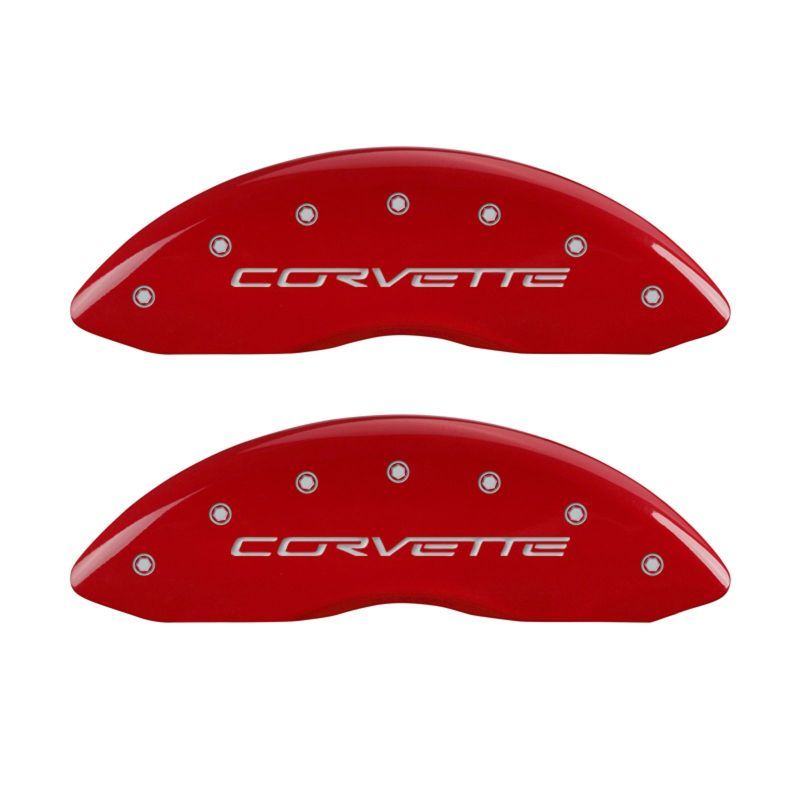 MGP 13083SCV6RD - MGP13083SCV6RD - MGP 4 Caliper Covers Engraved Front & Rear C6/Corvette Red finish silver ch - Shipped in Europe - Tuningsupply.com