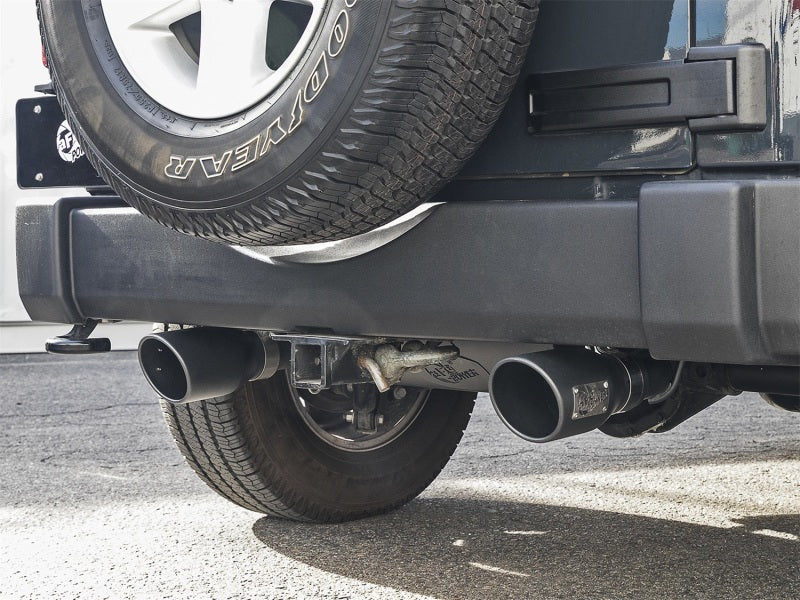 aFe 49-48062-B - AFE49-48062-B - aFe Rebel Series 2.5in 409 SS Cat-Back Exhaust w/ Black Tips 2007+ Jeep Wrangler (JK) V6 3.6L/3.8L - Shipped in Europe - Tuningsupply.com