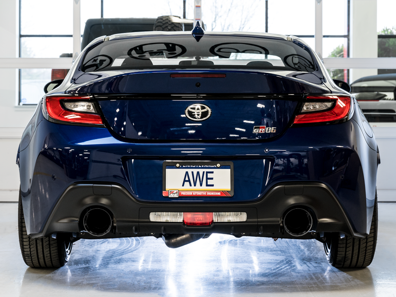 AWE Tuning 3015-33486 - AWE3015-33486 - AWE Subaru BRZ/ Toyota GR86/ Toyota 86 Touring Edition Cat-Back Exhaust- Diamond Black Tips - Shipped in Europe - Tuningsupply.com