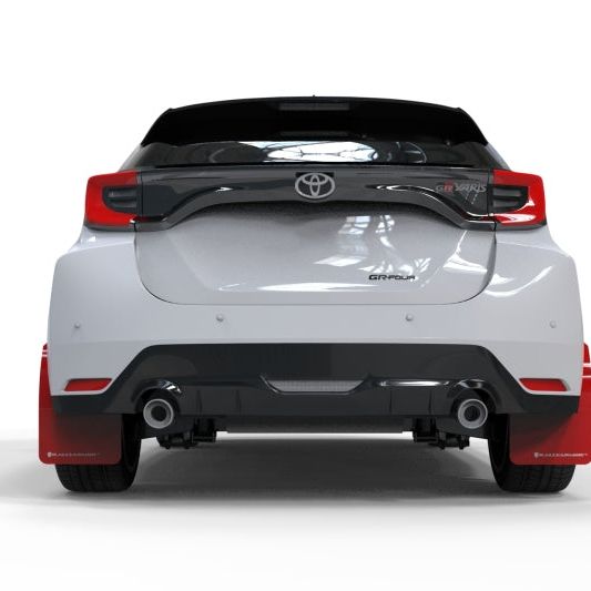 Rally Armor MF74-UR-RD/WH - RALMF74-UR-RD/WH - Rally Armor 20-25 Toyota GR Yaris Red Mud Flap w/White Logo - Shipped in Europe - Tuningsupply.com