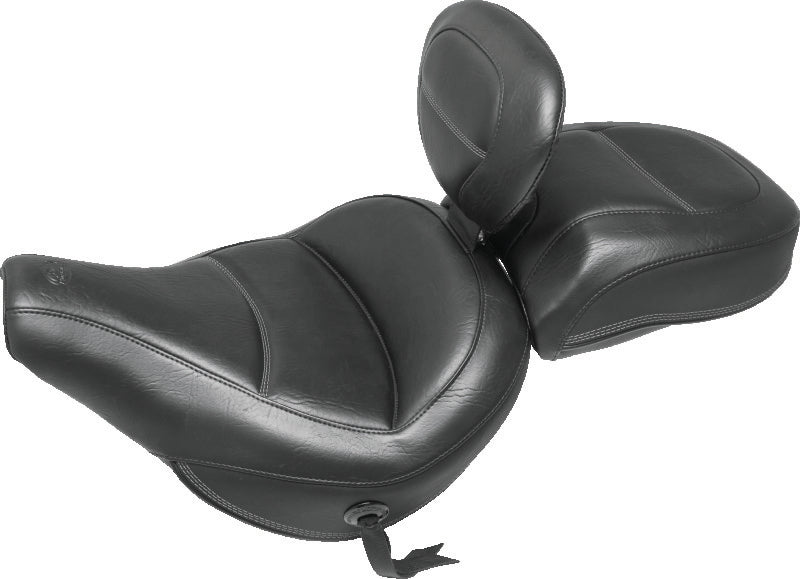 Mustang Motorcycle 79330 - MMP79330 - Mustang 18-21 Harley Heritage Classic Standard Deluxe Touring Solo Seat w/Driver Backrest - Black - Shipped in Europe - Tuningsupply.com