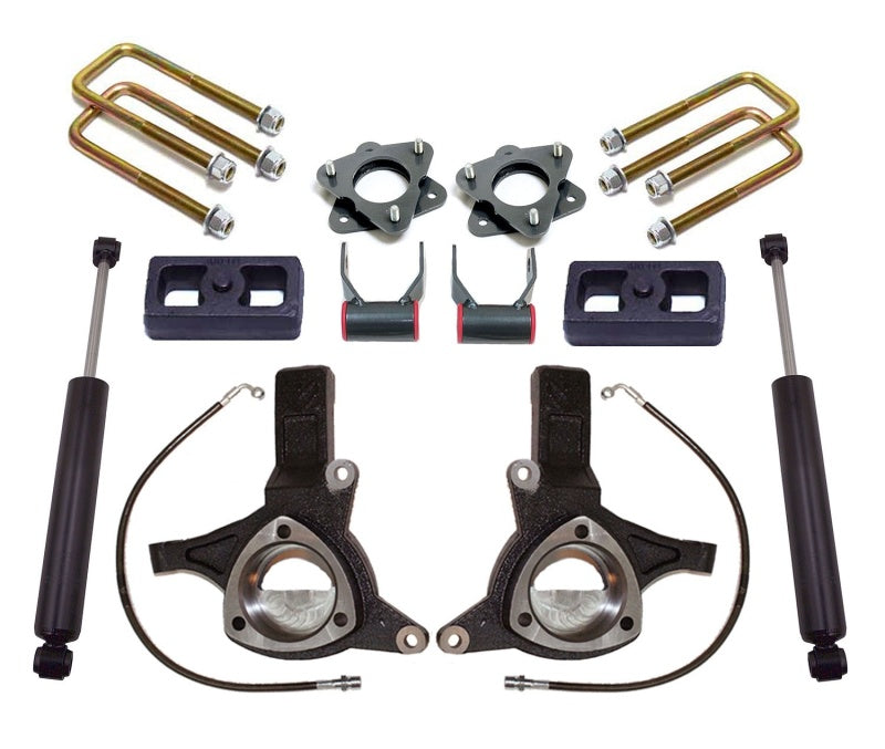 Maxtrac K881774 - MXTK881774 - MaxTrac 16-18 GM C1500 2WD w/Stamped Steel. Susp. 7in/4in MaxPro Spindle Lift Kit w/MaxTrac Shocks - Shipped in Europe - Tuningsupply.com