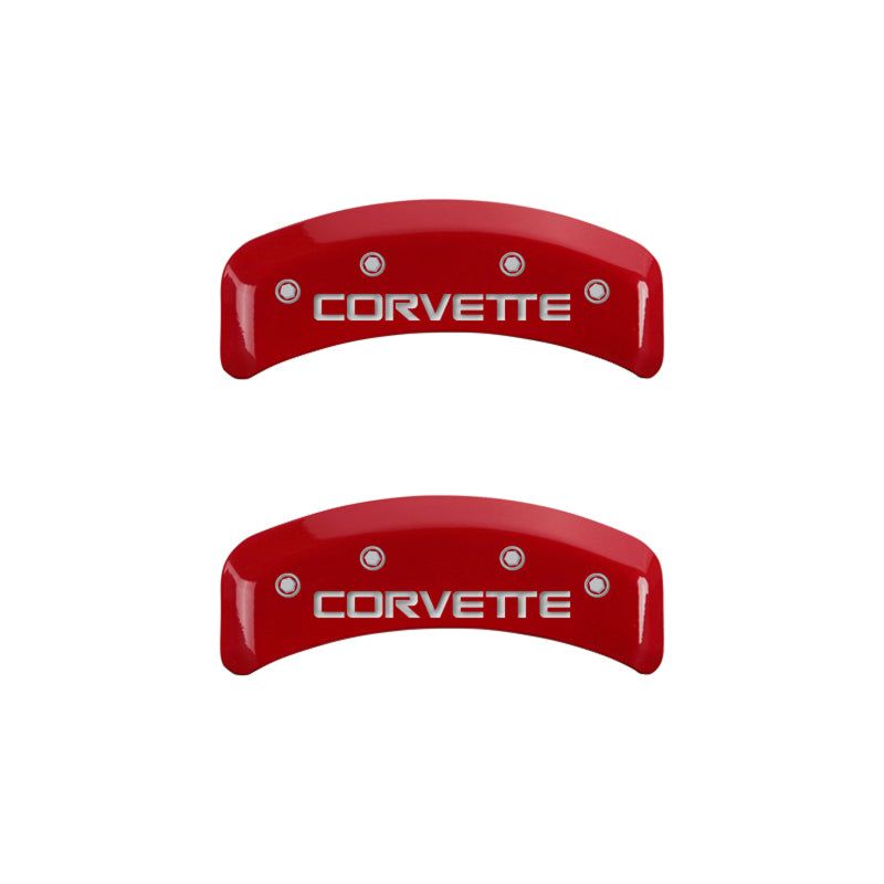 MGP 13013SCV4RD - MGP13013SCV4RD - MGP 4 Caliper Covers Gloss Red Engraved with Corvette C4 (Full Kit 4 Pieces) - Shipped in Europe - Tuningsupply.com