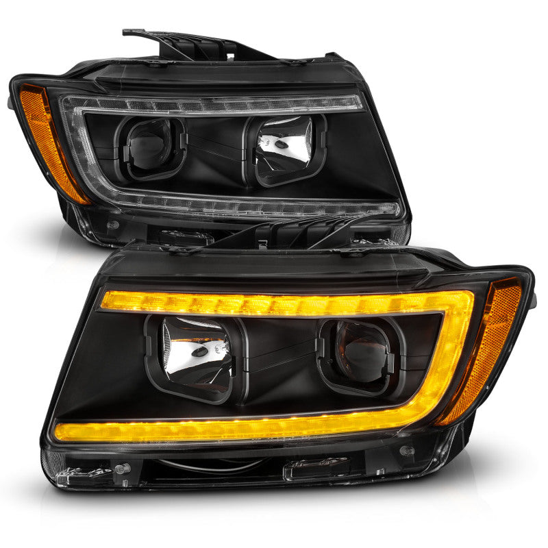ANZO 111568 - ANZ111568 - ANZO 11-13 Jeep Grand Cherokee (Factory Halogen Only) Projector Headlights w/Light Bar Swtchbk Black - Shipped in Europe - Tuningsupply.com