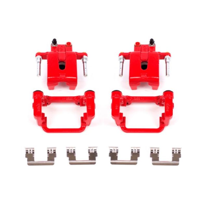 PowerStop S4992 - PSBS4992 - Power Stop 05-19 Chrysler 300 Rear Red Calipers w/Brackets - Pair - Shipped in Europe - Tuningsupply.com