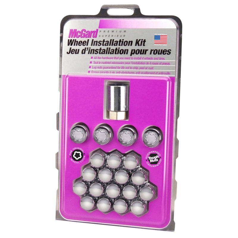 McGard - MCG84557CN - McGard 5 Lug Hex Install Kit (Clamshell) w/Locks (Cone Seat Nut) M12X1.5 / 13/16 Hex - Chrome - Shipped in Europe - Tuningsupply.com