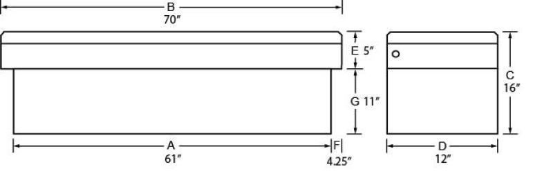 Tradesman - TRA7511101 - Tradesman Aluminum Economy Cross Bed Truck Tool Box (72in.) - Black - Shipped in Europe - Tuningsupply.com