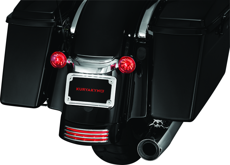 Kuryakyn 3157 - KUR3157 - Kuryakyn Curved License Plate Mount Chrome - Shipped in Europe - Tuningsupply.com