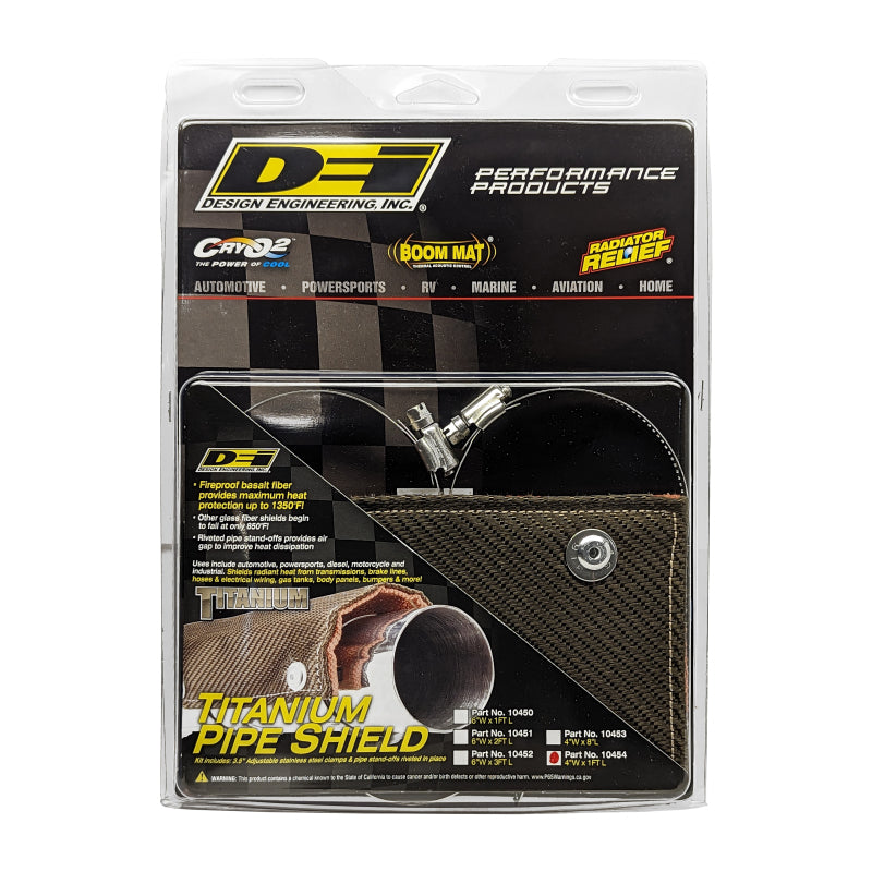 DEI 10454 - DEI10454 - DEI Pipe Shield w/Stainless Steel Clamps - 4in x 12in - Titanium - Shipped in Europe - Tuningsupply.com