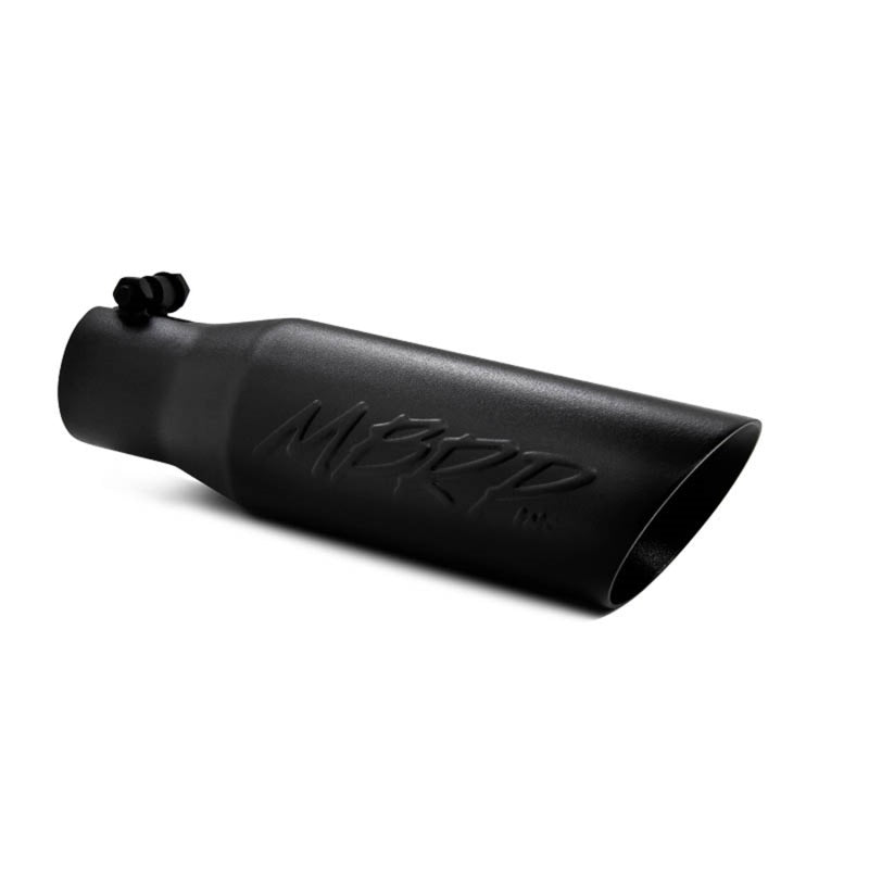 MBRP PT5106BLK - MBRPT5106BLK - MBRP Universal Tip 3.5 O.D. Dual Wall Angled 2.5 inlet 12 length - Black Finish - Shipped in Europe - Tuningsupply.com