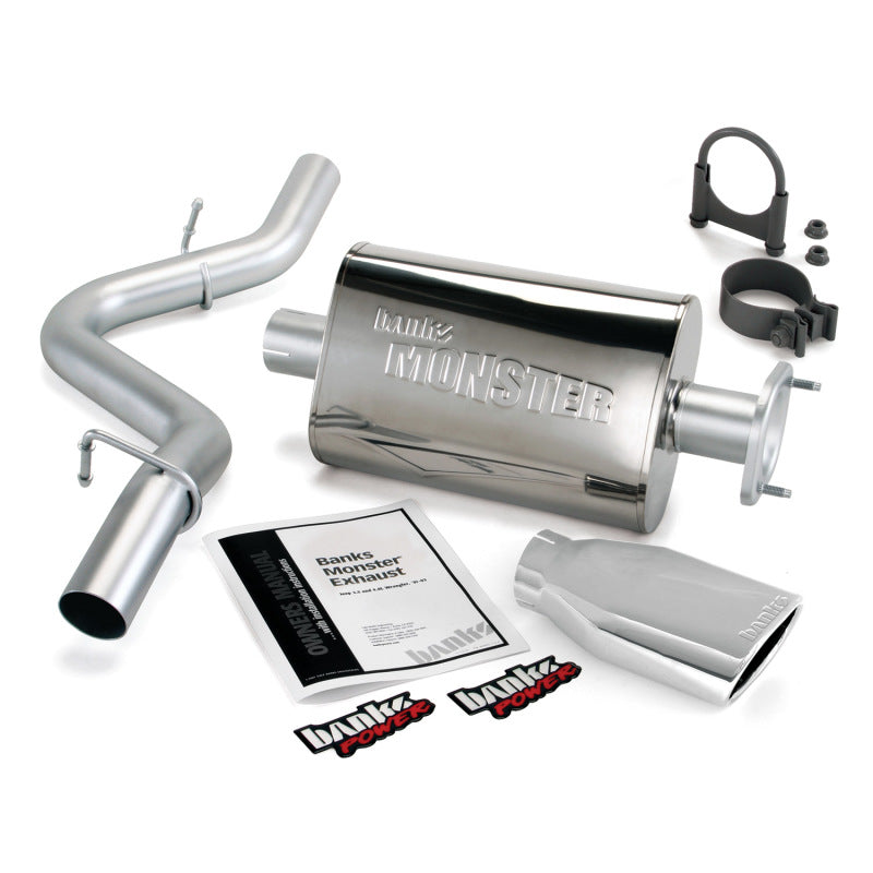 Banks Power 51314 - GBE51314 - Banks Power 04-06 Jeep 4.0L Wrangler Monster Exhaust System - SS Single Exhaust w/ Chrome Tip - Shipped in Europe - Tuningsupply.com