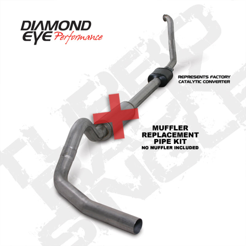 Diamond Eye Performance - DEPK4306S-RP - Diamond Eye KIT 4in TB MFLR RPLCMENT PIPE SGL SS 94-97 7 3L F250/F350 PWRSTROKE NFS W CARB EQIV STDS - Shipped in Europe - Tuningsupply.com