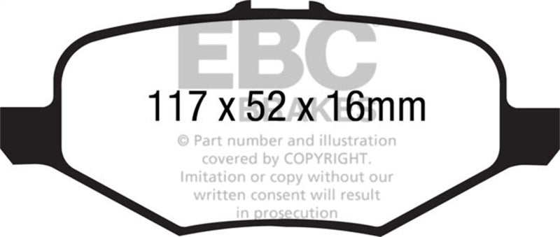 EBC DP61887 - EBCDP61887 - EBC 13+ Ford Explorer 3.5 Twin Turbo 4WD Greenstuff Rear Brake Pads - Shipped in Europe - Tuningsupply.com
