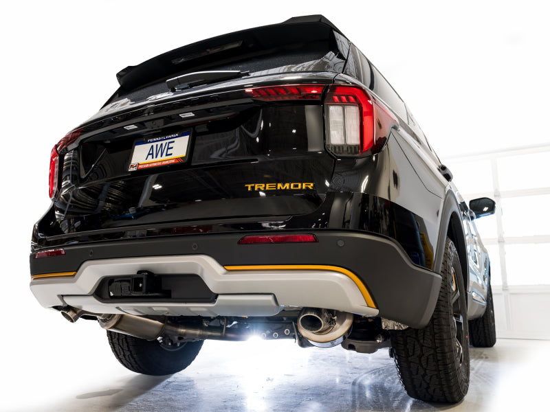 AWE Tuning 3015-28625 - AWE3015-28625 - AWE Tuning 2021+ Ford Explorer Tremor 3.0TT 0FG Dual Rear Exit Exhaust w/ Bash Guard - Shipped in Europe - Tuningsupply.com