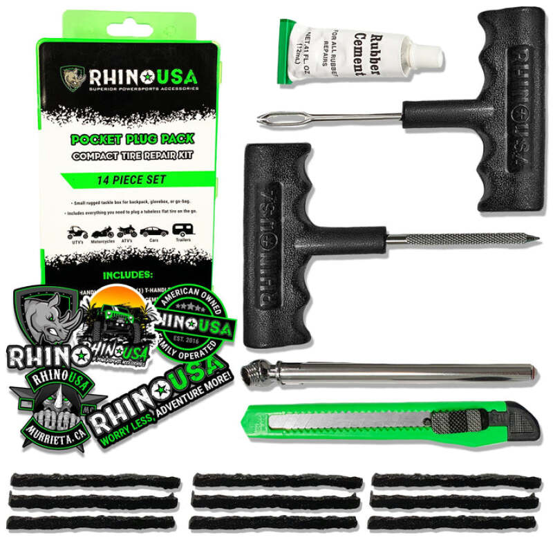 Rhino USA RNO-PLUG-PACK - RSARNO-PLUG-PACK - Rhino USA 14-Piece Compact Tire Repair Plug Kit - Shipped in Europe - Tuningsupply.com