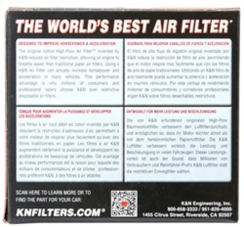 K&N Engineering RC-1200 - KNNRC-1200 - K&N Universal Chrome Filter 2.063in Flange ID x 3.5in Base OD x 2in Top OD x 4in H - Shipped in Europe - Tuningsupply.com