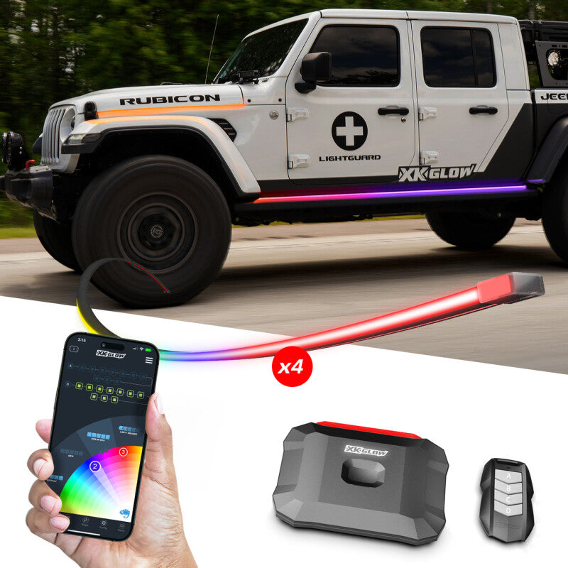 XKGLOW MX-BG-JP-ADV - XKGMX-BG-JP-ADV - XK Glow Addressable Accent Light Strip Kit For Jeep - Case of 20 - Shipped in Europe - Tuningsupply.com