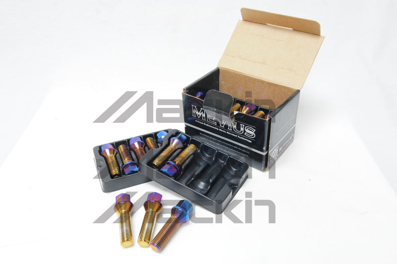 Wheel Mate 40592B - WHM40592B - Wheel Mate Mevius 17 Hex Lug Bolt Set of 20 - Black 14x1.25 40mm Cone 60 DEG TAP - Shipped in Europe - Tuningsupply.com