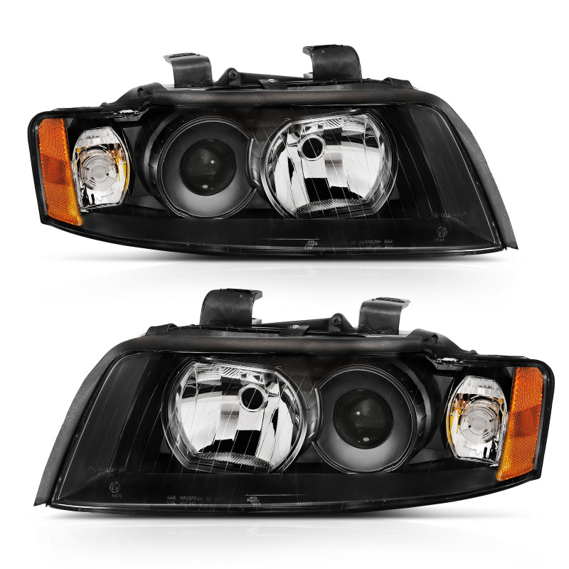 ANZO 121528 - ANZ121528 - ANZO 2002-2005 Audi A4 Projector Headlight Black G2 (Halogen Type) - Shipped in Europe - Tuningsupply.com