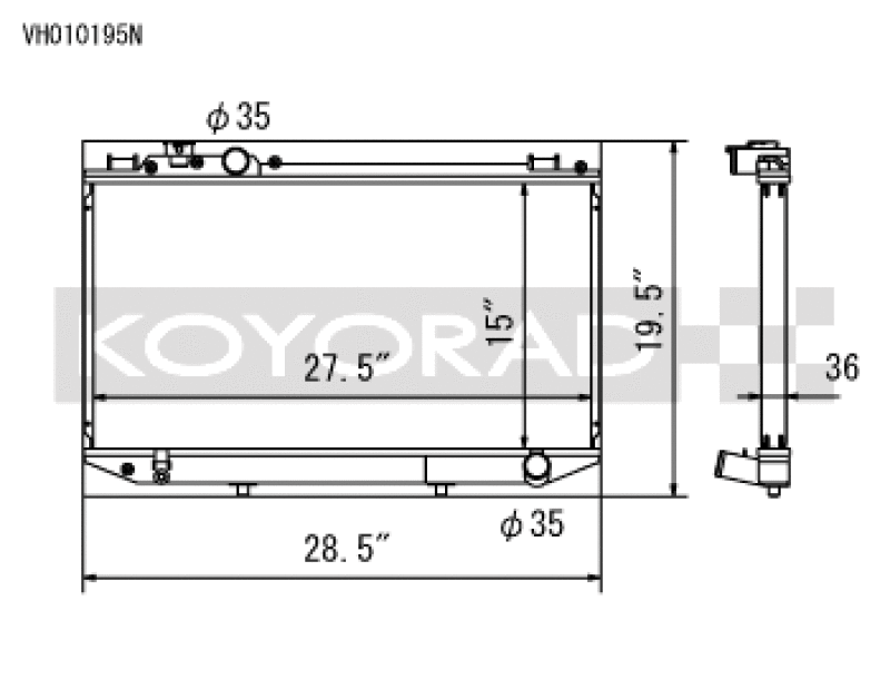 Koyo VH010195N - KOYVH010195N - Koyo 89-92 Toyota Cressida 3.0L I6 Manual Only - Shipped in Europe - Tuningsupply.com