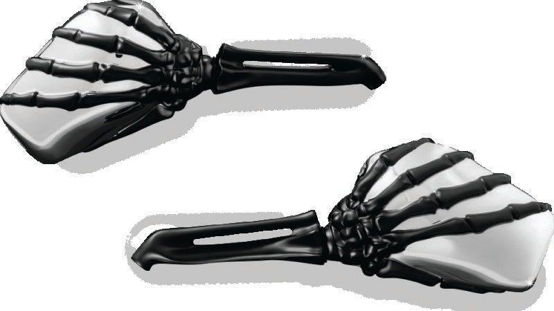 Kuryakyn 1764 - KUR1764 - Kuryakyn Skeleton Hand Mirrors Black/Chrome - Shipped in Europe - Tuningsupply.com