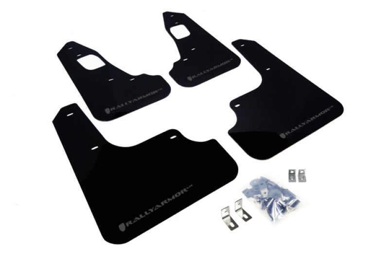 Rally Armor MF10-UR-BLK/GRY - RALMF10-UR-BLK/GRY - Rally Armor 08-17 Mitsubishi EVO X Black UR Mud Flap w/ Grey Logo - Shipped in Europe - Tuningsupply.com