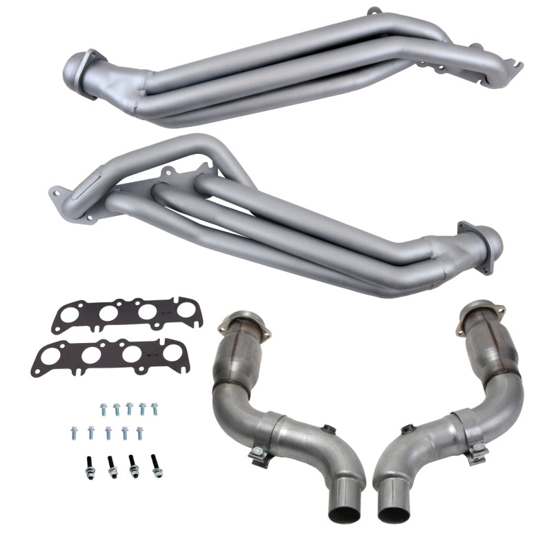 BBK 18563 - BBK18563 - BBK 15-23 Ford Mustang GT 5.0 1-7/8in Long Tube Headers w/High Flow Catted Mid Pipe (Ti Ceramic) - Shipped in Europe - Tuningsupply.com