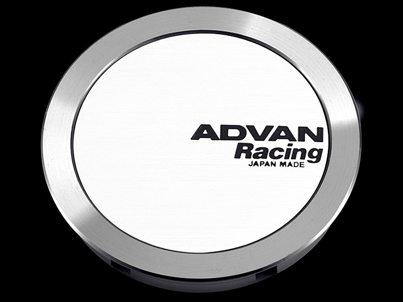 Advan V2385 - AVNV2385 - Advan 73mm Full Flat Centercap - White/Silver Alumite - Shipped in Europe - Tuningsupply.com