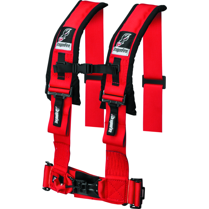 DragonFire Racing 521355 - DFR521355 - DragonFire Racing Harness- H-Style- 4-Point- 3in Buckle- Red - Shipped in Europe - Tuningsupply.com