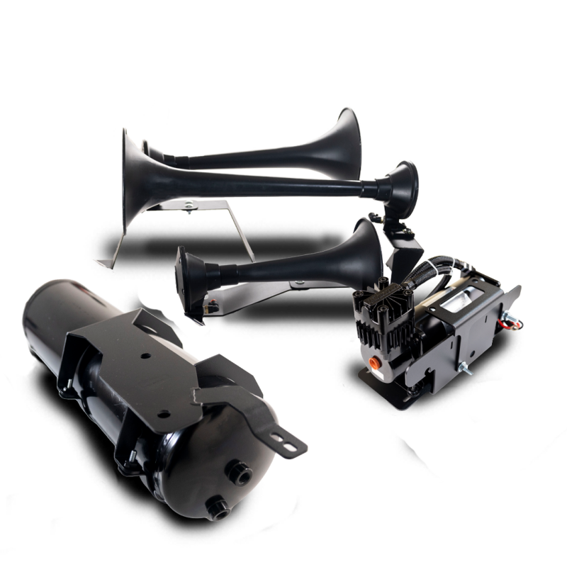 Kleinn Air Horns - KLEGMHD20-734 - Kleinn 20-24 Chevrolet Silverado 2500 HD/ 3500 HD Onboard Air System w/ Model 730 Horns - Shipped in Europe - Tuningsupply.com
