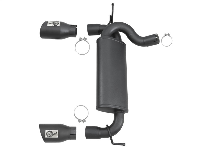 aFe 49-48061-B - AFE49-48061-B - aFe Rebel Series 2.5in 409 SS Axle-Back Exhaust w/ Black Tips 2007+ Jeep Wrangler (JK) V6 3.6L/3.8L - Shipped in Europe - Tuningsupply.com