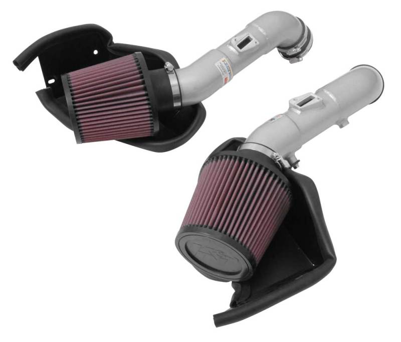 K&N Engineering 69-7083TS - KNN69-7083TS - K&N 14-15 Infiniti Q50 3.7L V6 Dual Silver Typhoon Short Ram Intakes - Shipped in Europe - Tuningsupply.com