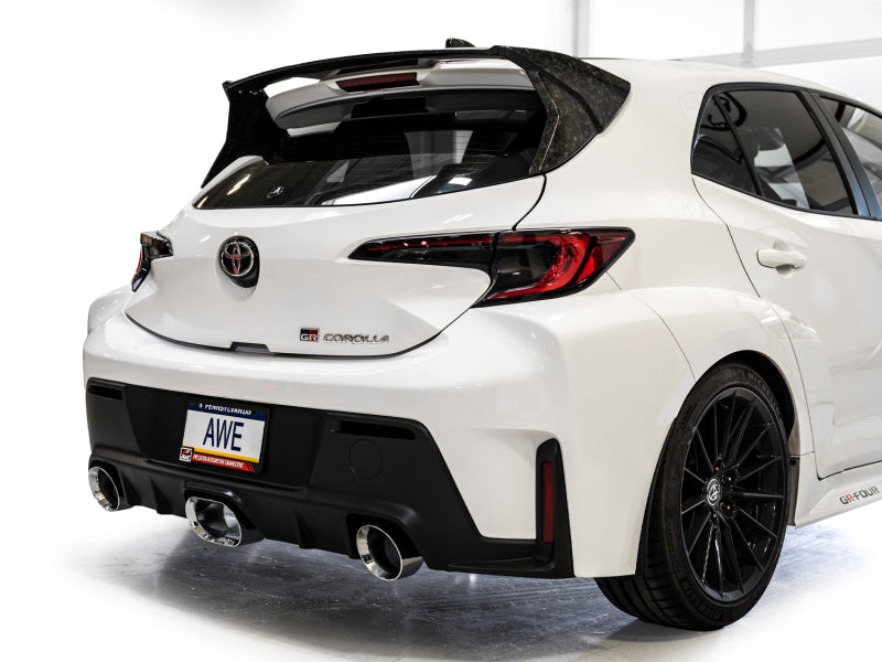 AWE Tuning 3015-52472 - AWE3015-52472 - AWE 23-24 Toyota GR Corolla Touring Edition Catback Exhaust - Chrome Silver Tips - Shipped in Europe - Tuningsupply.com