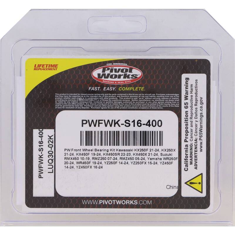 Pivot Works PWFWK-S16-400 - PIVPWFWK-S16-400 - Pivot Works 21-23 Kawasaki KX250F Front Wheel Bearing Kit - Shipped in Europe - Tuningsupply.com
