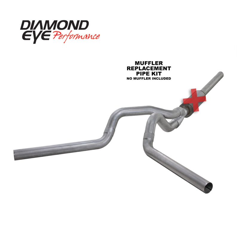 Diamond Eye Performance - DEPK4236A-RP - Diamond Eye KIT 4in Catback MFLR RPLCMENT PIPE DUAL AL: 2004.5-2007.5 DODGE CUMMINS 600 - Shipped in Europe - Tuningsupply.com