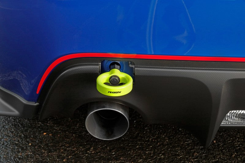 Perrin Performance PSP-BDY-255NY - PERPSP-BDY-255NY - PERRIN 13-25 Subaru BRZ / 13-20 Scion FRS & Toyota 86 / 22-25 GR86 Tow Hook Kit (Rear) - Neon Yellow - Shipped in Europe - Tuningsupply.com