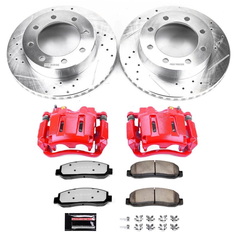 PowerStop KC1781-36 - PSBKC1781-36 - Power Stop 05-10 Ford F-350 Super Duty Front Z36 Truck & Tow Kit w/Cals - Shipped in Europe - Tuningsupply.com