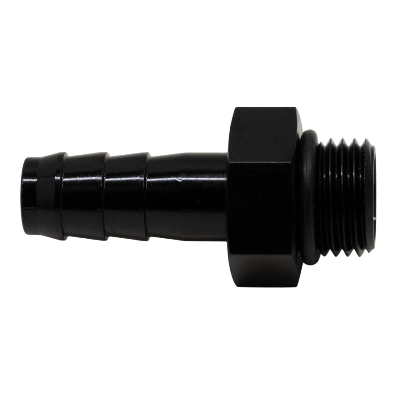 DeatschWerks 6-02-0501-B - DWK6-02-0501-B - DeatschWerks 6AN ORB Male to 3/8in Male Triple Barb Fitting (Incl O-Ring) - Anodized Matte Black - Shipped in Europe - Tuningsupply.com