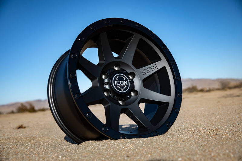 ICON 1817855557DB - ICO1817855557DB - ICON Rebound 17x8.5 5x150 25mm Offset 5.75in BS 110.1mm Bore Double Black Wheel - Shipped in Europe - Tuningsupply.com