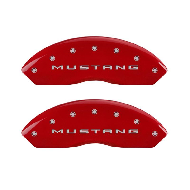 MGP 10202SMB2RD - MGP10202SMB2RD - MGP 4 Caliper Covers Engraved Front 2015/Mustang Engraved Rear 2015/Bar & Pony Red finish silver ch - Shipped in Europe - Tuningsupply.com