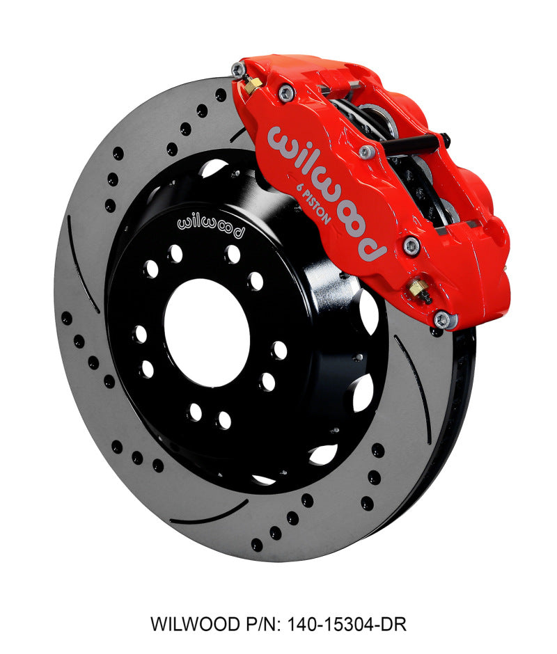 Wilwood 140-15304-DR - WIL140-15304-DR - Wilwood Narrow Superlite 6R Front Hat Kit 14.00 Drilled Red 63-87 C10 w/ Wilwood Pro Spindles - Shipped in Europe - Tuningsupply.com