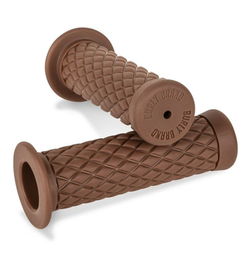 Burly Brand B16-1002 - BURB16-1002 - Burly Brand Rubber Diamondback Grips 7/8in - Brown - Shipped in Europe - Tuningsupply.com