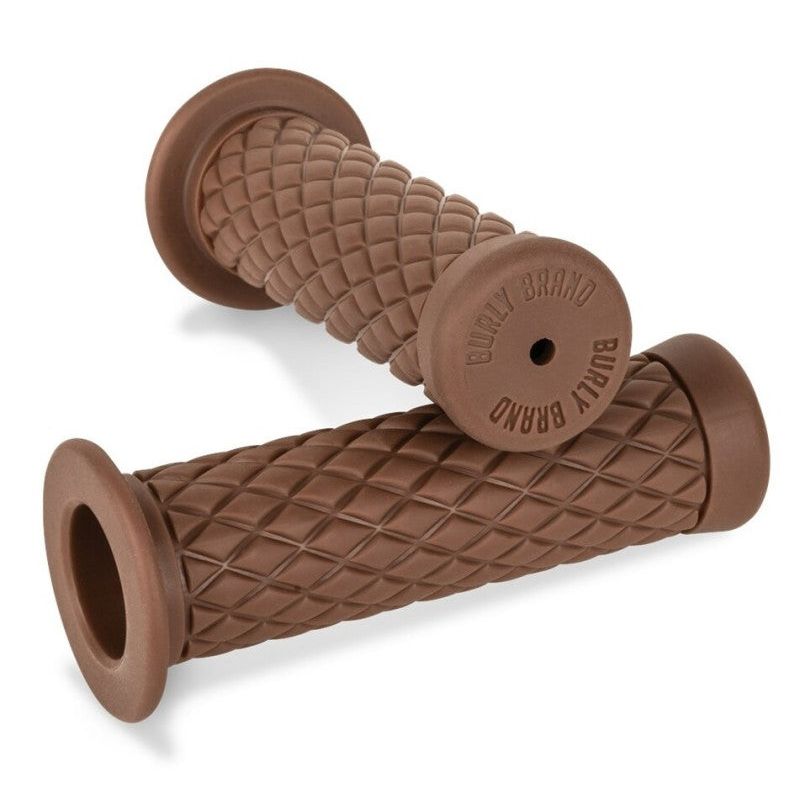Burly Brand B16-1003 - BURB16-1003 - Burly Brand Rubber Diamondback Grips 1in - Brown - Shipped in Europe - Tuningsupply.com