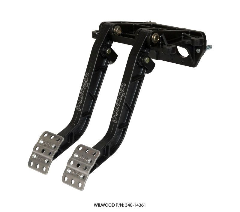 Wilwood 340-14361 - WIL340-14361 - Wilwood Adjustable-Tandem Dual Pedal - Brake / Clutch - Fwd. Swing Mount - 7.0:1 - Black E-Coat - Shipped in Europe - Tuningsupply.com