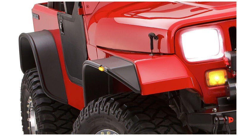Bushwacker - BUS10924-07 - Bushwacker 87-95 Jeep Wrangler Flat Style Flares 4pc Excludes Renegade - Black - Shipped in Europe - Tuningsupply.com