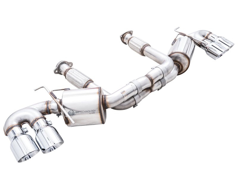 AWE Tuning 3015-42151 - AWE3015-42151 - AWE Tuning 2020 Chevrolet Corvette (C8) Touring Edition Exhaust - Quad Chrome Silver Tips - Shipped in Europe - Tuningsupply.com